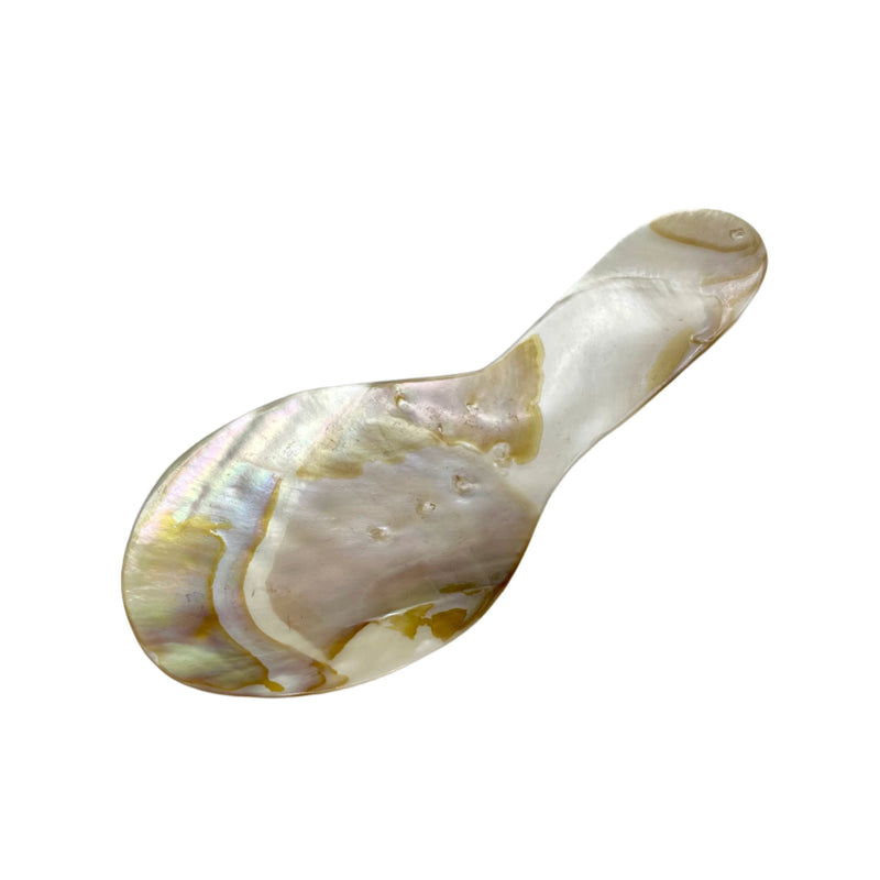 Spoon shaped mother of pearl dish