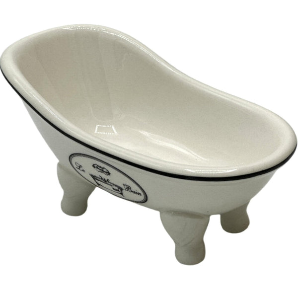 Ceramic tub soap dish - Le Bain w/ black piping