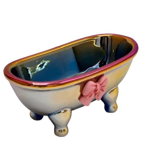 Ceramic tub soap dish - Pink Electric