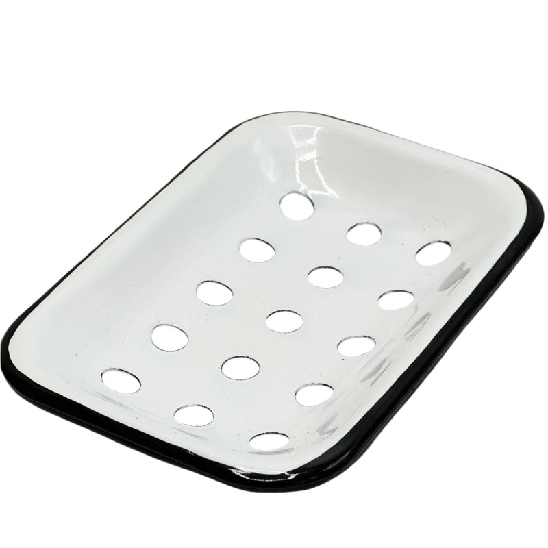 Soap Dish - Enamel Soap Tray - White