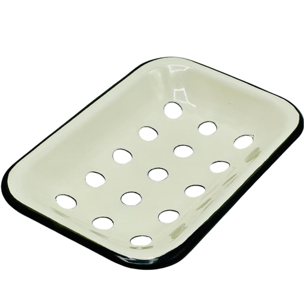 Soap Dish - Enamel Soap Tray - Cream