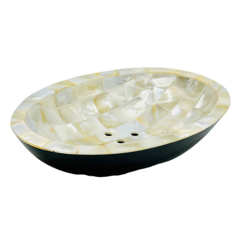 Mother of pearl white soap dish