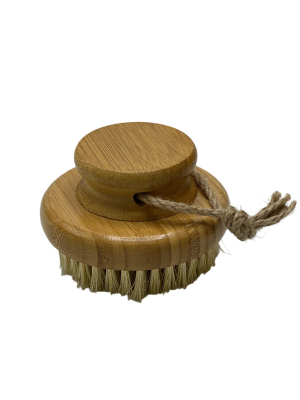 Bamboo Dry Round Body Brush Light Brown