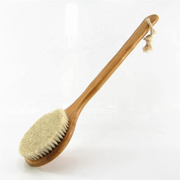 Bath Brush Made of Pear Wood with Natural Bristles